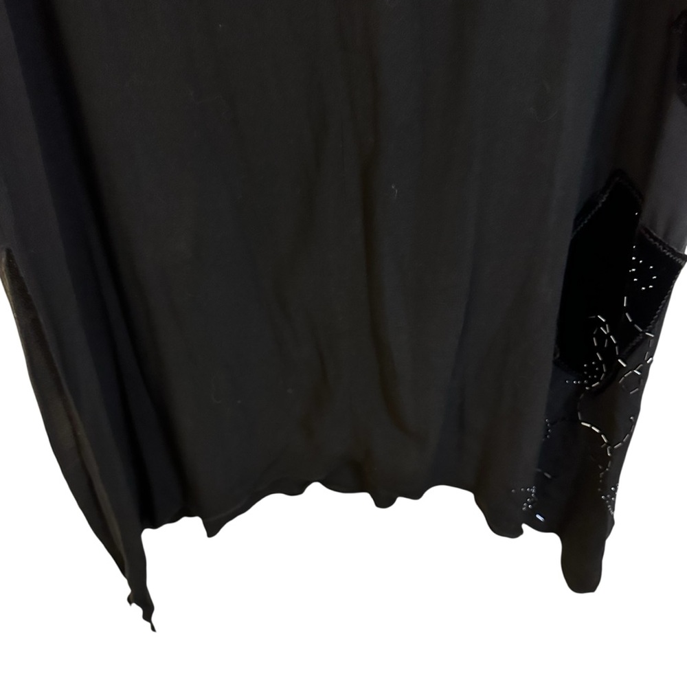 J. Jill black sleeveless beaded dress with velvet accents Size 16 - Picture 11 of 16